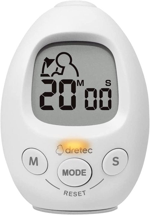 dretec Interval Timer Stopwatch | Count-Down & Count-up | Notification with Sound/Light | Multifunctional Timer for Working/Studying/Exercising | White