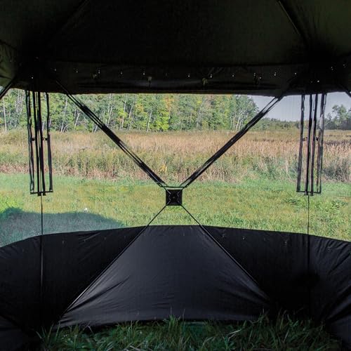See-Through Hunting Blind with View-Through Fabric, Silent Windows, 104x104x82 Inches