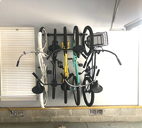 StoreYourBoard 5 Bike Wall Mount Rack – Heavy Duty Garage Bicycle Storage, Space-Saving Vertical Bike Hanger, Supports 300 lbs
