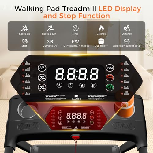 Aiteid Black Treadmill with 12% Incline, 3.0HP Quiet Electric Home Running Machine