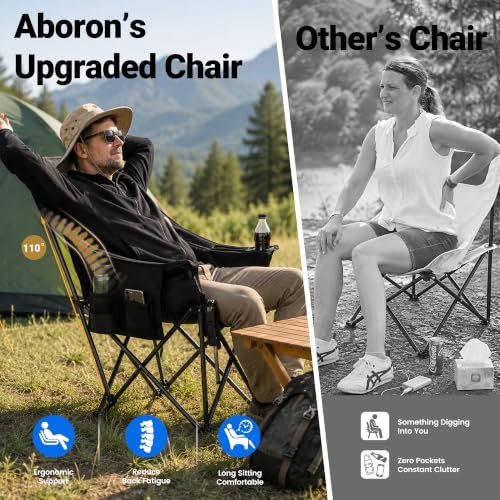 Oversized Camping Chair with Padded Armrest, Adjustable Phone Holder - Charcoal Gray Variation of THIS listing
