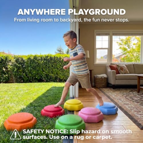 Joybond Pastel Rainbow Kids Stepping Stones – 6 pcs Balance & Sensory Playset