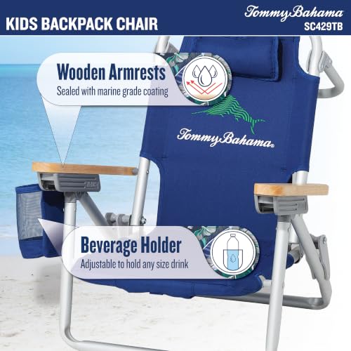 Tommy Bahama Kid's 5-Position Lay Flat Backpack Beach Chair - School of Fish