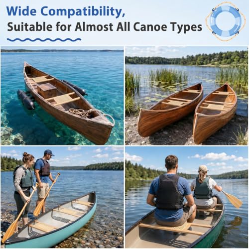Conderyang 2 Pcs 34-Inch Caned Canoe Webbed Seats - Outdoor Caned Seating Set