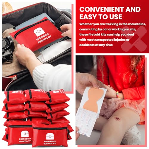 Bulk Mini First Aid Kits with Waterproof Zipper Pouches - 1740 Pieces for Travel, Home, Outdoor & Emergency Use