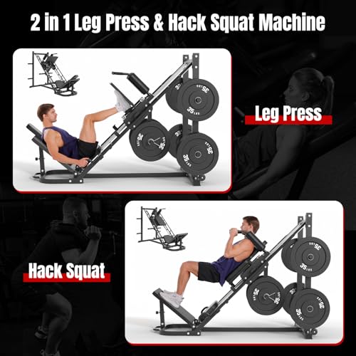 Dripex Adjustable Leg Press Hack Squat Machine for Full Lower Body Workout - Jet Black