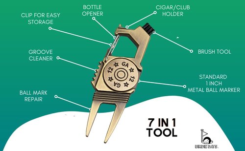 Sili Wraps Birdie Hunter Golf Tools and Markers with Brush