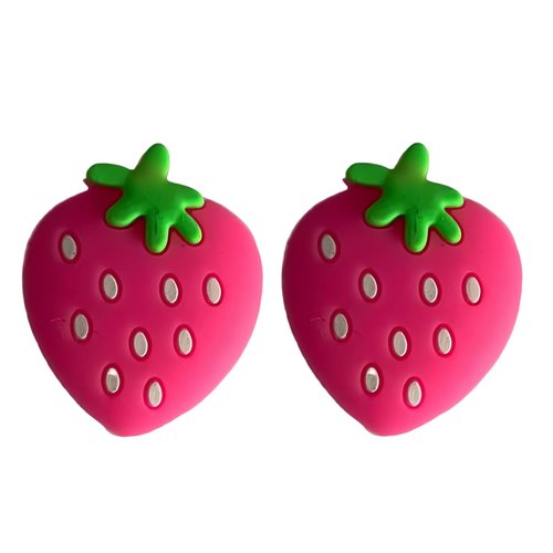 Czhotg 2Pcs Pink Strawberry Tennis Racket Vibration Dampener Soft Silicon Racket Dampener Cartoon Shape Tennis Racquet Shock Absorbers Tennis Racket for Racquetball