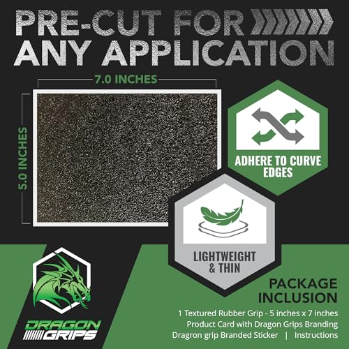 Black 5x7 Inch Multi-Purpose Rubber Grip Tape Pack of 2 - Non Slip, Waterproof