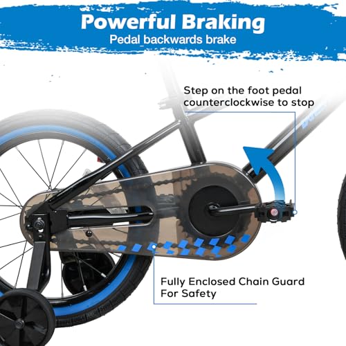 WEIZE Nighthawk 16 Inch Kids Bike for Boys & Girls Ages 4-12 — Lightweight & Easy to Handle