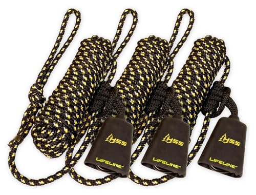 Hunter Safety System 30' Reflective Lifeline Climbing Rope System with Ground-to-Stand Fall Protection – 3-Pack