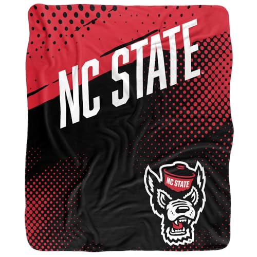 North Carolina State University Fan Zone Throw Blanket 50x60 Sherpa Touch