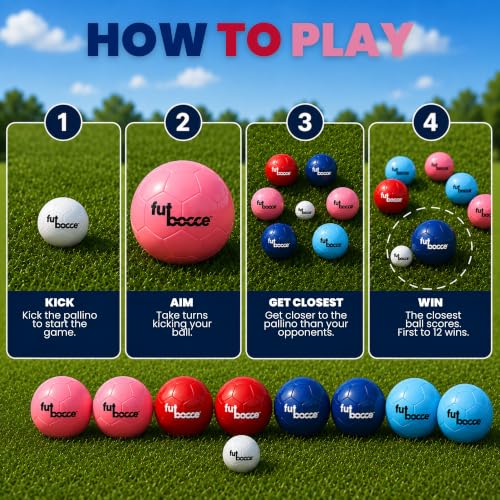 Backyard Soccer Bocce Ball Set with Carry Bag and Cones