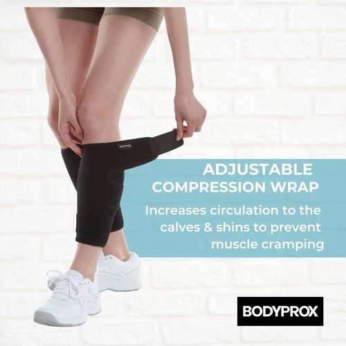 Bodyprox Calf Support Brace - Adjustable Compression Wrap for Shin Splints | 2 Pack