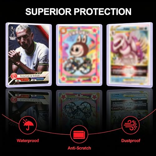 UV-Protected Card Sleeves Bundle - 200 Rigid Top Loaders + 200 Soft Sleeves