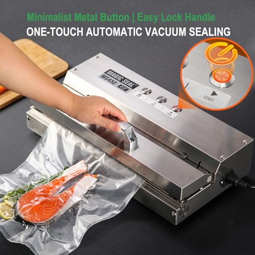 16-Inch Commercial Vacuum Sealer with Stainless Steel Construction, Automatic Food Packaging Machine
