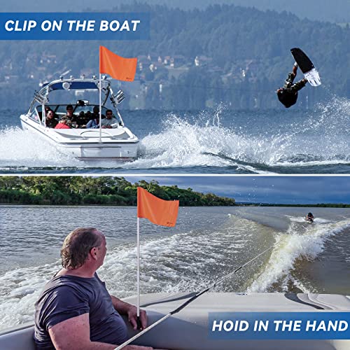 Water Ski Flag 48 Inch Safety Boat Flag for Watersports & Wakeboarding