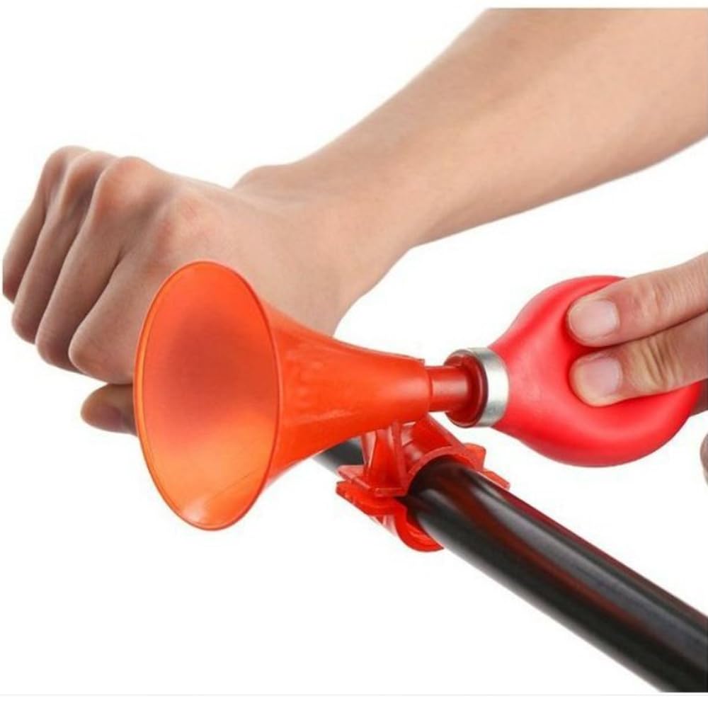 Yudesun Outdoor Sports Bike Parts 2 Pcs Kids Bike Horn Hooter Hand Held Children Bicycle Bell Squeeze Air Horn for Girls Or Boys, Red
