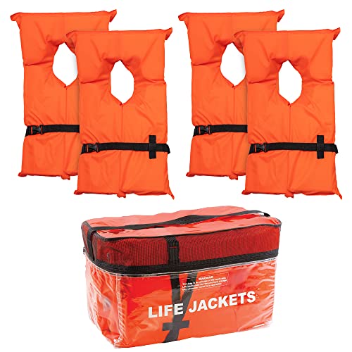 Orange Adult US Coast Guard Approved Type II Keyhole Life Jacket - Open Side Flotation Vest