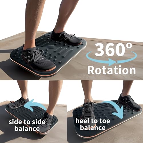 ERGO COLLECT 2-in-1 Standing Desk Balance Board & Foot Mat, Black