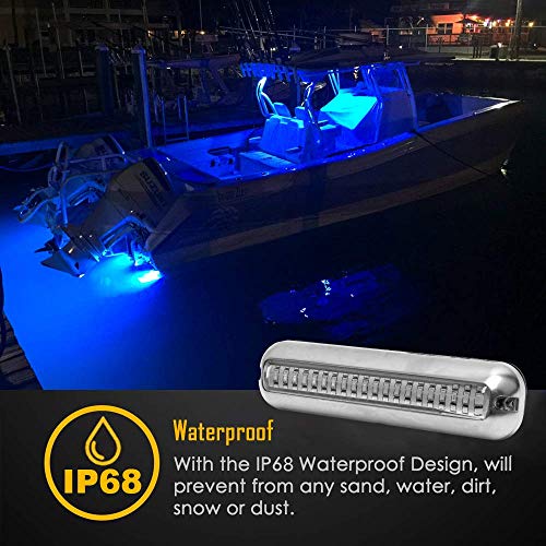 HUSUKU SOOP3 PRO 6.7'' Waterproof Marine Underwater LED Light Blue 2000LM Transom