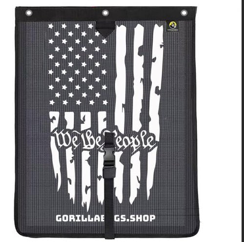 Gorilla Bag Universal UTV/Golf Cart/Marine/Outdoor Trash Mesh Bag (Black and White American Flag)