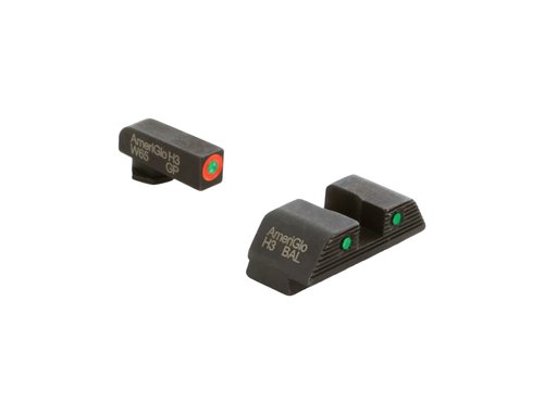 AMERIGLO Trooper Series - Three-Dot Green Tritium Design Set Front Outline Orange Gen 1-4 10mm/.45/.357