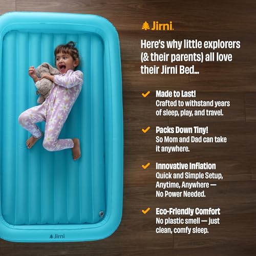 Inflatable Toddler Travel Bed with Built-In Pump & Safety Bumpers