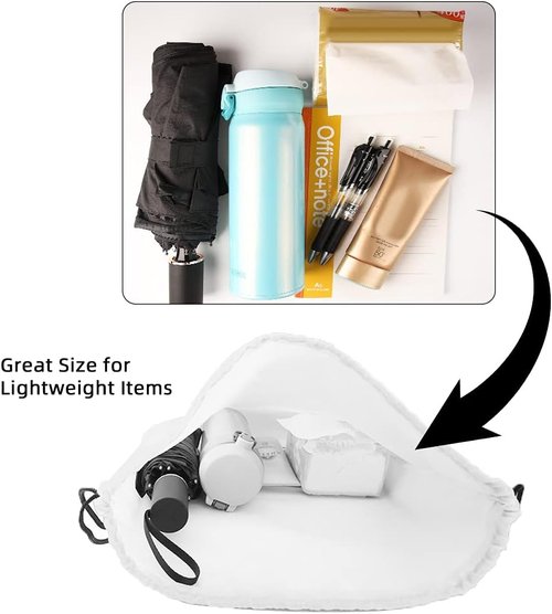 GoodtoU Drawstring Bags - 40 Pcs Cinch Sackpack for Gym & Travel | White Color
