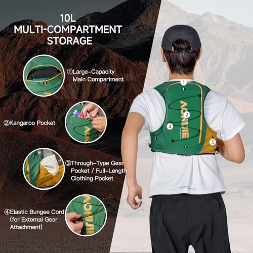 AONIJIE Large Men Women Running Hydration Vest with 500ml Soft Flask