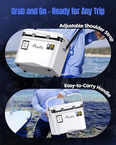 13 Quart Live Bait Cooler with Rechargeable Aerator - Leak-Proof Fish Livewell for Boat and Fishing