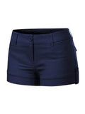 Design by Olivia Women's Stretch Cuffed Shorts - Navy, Medium