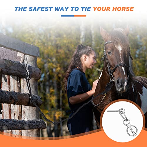 Horse Tie Ring Set with Snap and Eye Bolt - Stainless Steel Equestrian Equipment