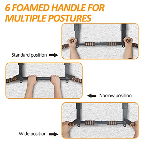 BESTHLS Joist Mount Wall Mounted Pull Up Bar & Dip Station Heavy Duty Indoor Gym Equipment Support 440 lbs