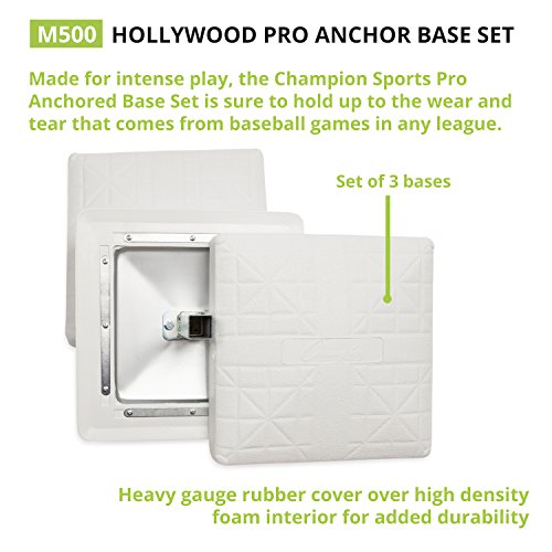 3 Pack Heavy-Duty Anchored Baseball Softball Base Set with Welded Stanchions - Perfect for Youth & Recreational Play - Variations of THIS listing