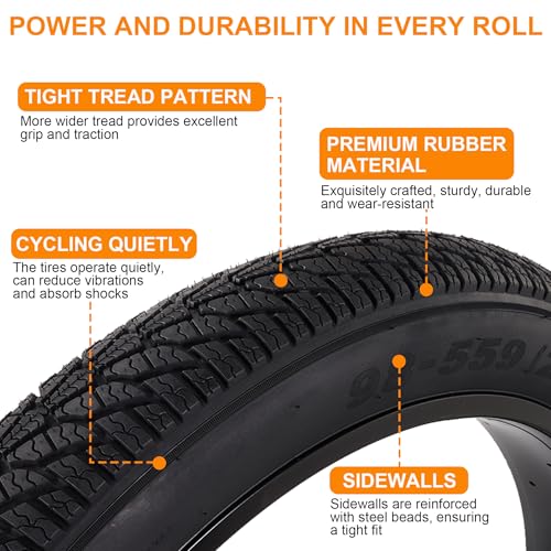 Fat Bike Tire 26x4.0 Set Black with Tire Levers - Off-Road Mountain E-Bike