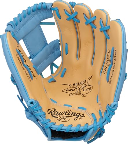Youth Baseball Glove 11.5 Inch Right Hand Throw Lindor Model - Camel Blue