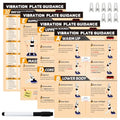 Yellow 11.8x16.5 Inch Vibration Plate Workout Poster Set - 3 Exercise Charts & 30-Day Planner