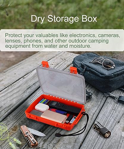Waterproof Dry Box for Kayaking - Small Floating Storage Container - Orange
