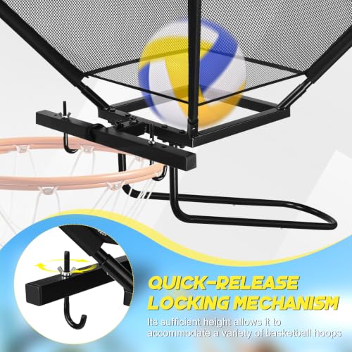 Black Volleyball Setter Trainer with Multi-Directional Catch Net - Indoor & Outdoor Practice Equipment
