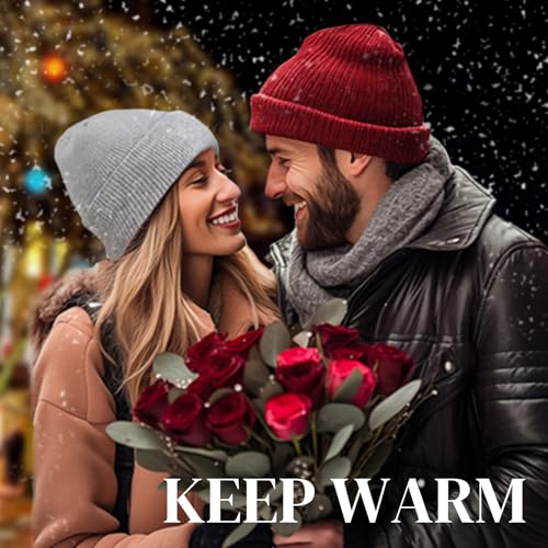 Unisex Knit Beanie Hat for Men Women - Warm Winter Cuffed Skull Cap - Green - 1 Pack