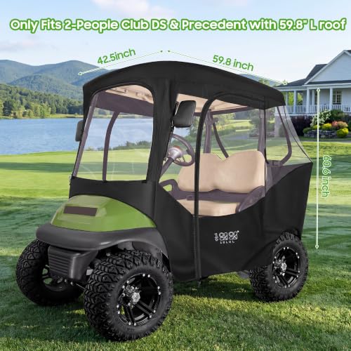 10L0L Golf Cart Enclosure for Club Car DS & Precedent 2 Passenger Waterproof Cover