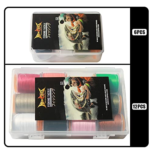 Fly Tying Thread Set - 12 Bright Colors, 140D Nylon for Dry and Wet Flies