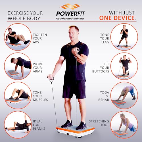 Elite Orange Powerfit Vibration Plate Exercise Machine - Full Body Workout