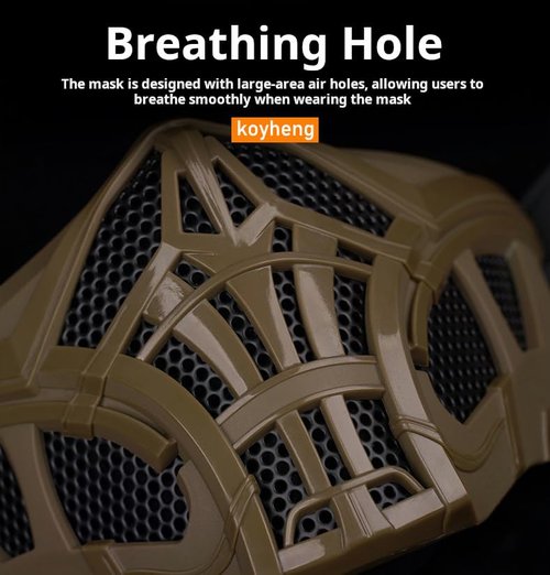 Tactical Airsoft Mask, Adjustable Half Face Protection Scorpion Breathable Mesh Silicone Mask