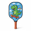 Kids Pickleball Paddle - Lightweight & Durable with Large Sweet Spot - Cute Pickleball Paddle Gift for Toddler & Youth Players - Skateboard Dino