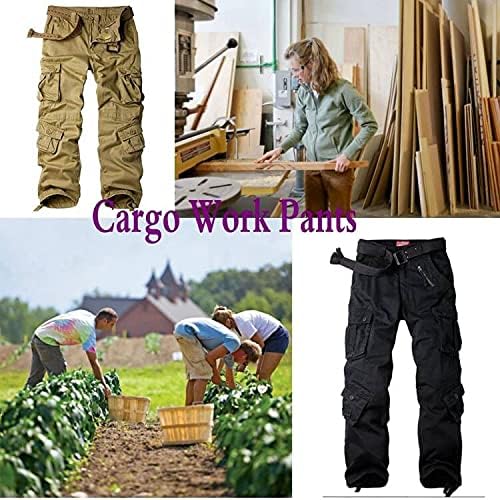 Women's Cotton Casual Military Army Cargo Combat Work Pants with 8 Pocket