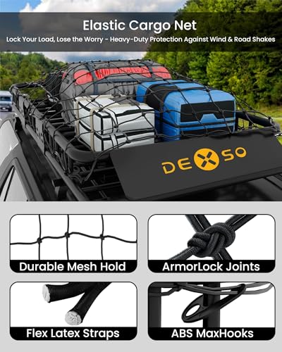 46x36 Roof Rack Cargo Basket with Net - Heavy Duty Luggage Carrier for SUVs Trucks