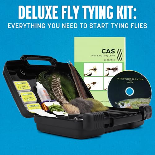 Fly Tying Kit with Vise Feathers and Tools - Complete Fishing Kit for Beginners & Pros