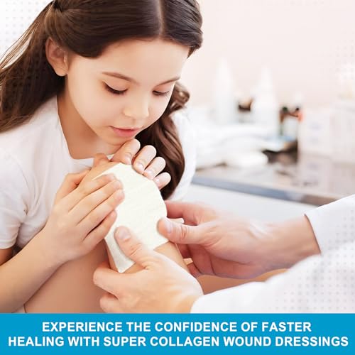 MedVance Collagen Wound Dressing Pads 4x4 Inch, Box of 5 - Bovine, Easy to Apply & Promote Healing
